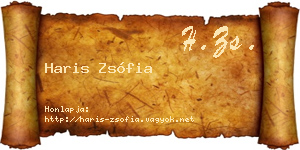 Haris Zsófia névjegykártya
